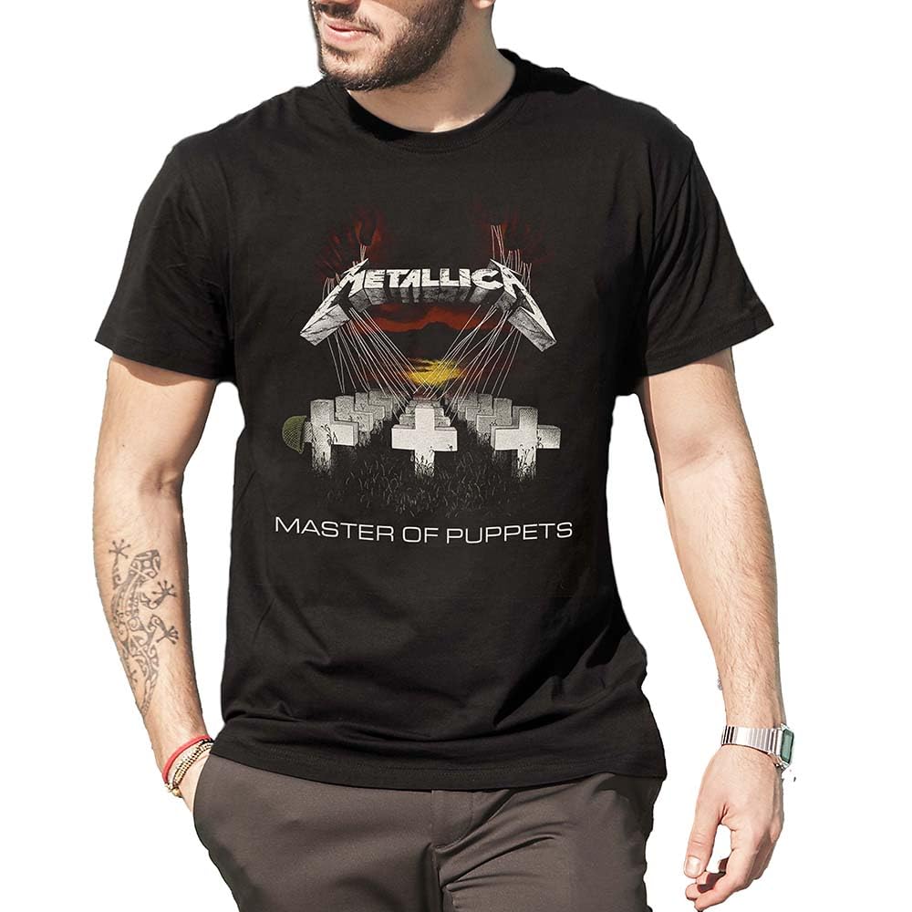Metallica T-shirt Master of Puppets. T-shirt Rock officiel. Bande Heavy Metal. T-shirt unisexe adulte garçon.