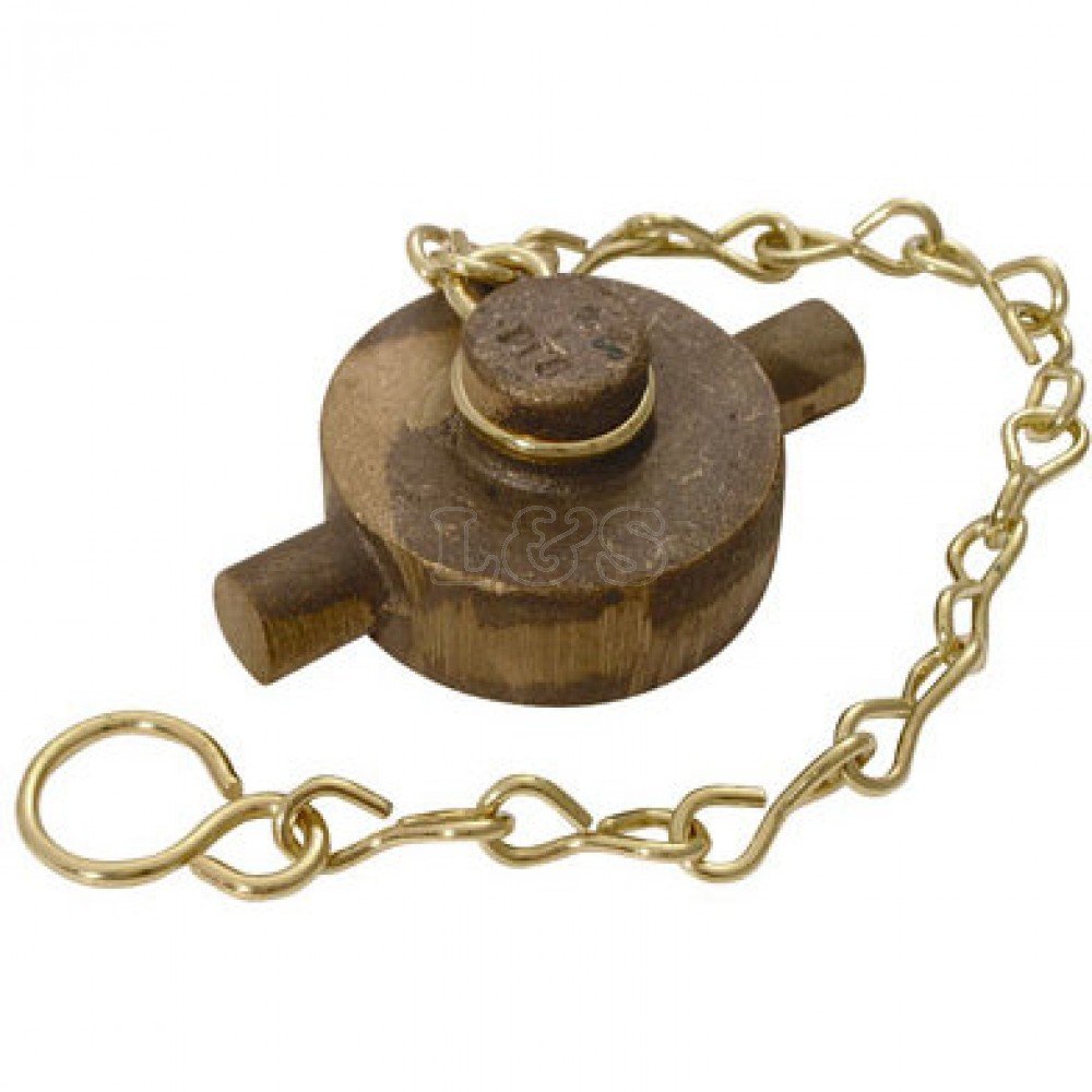 Brass Lugged 2" BSP Female Thread Blanking Cap with securing Chain