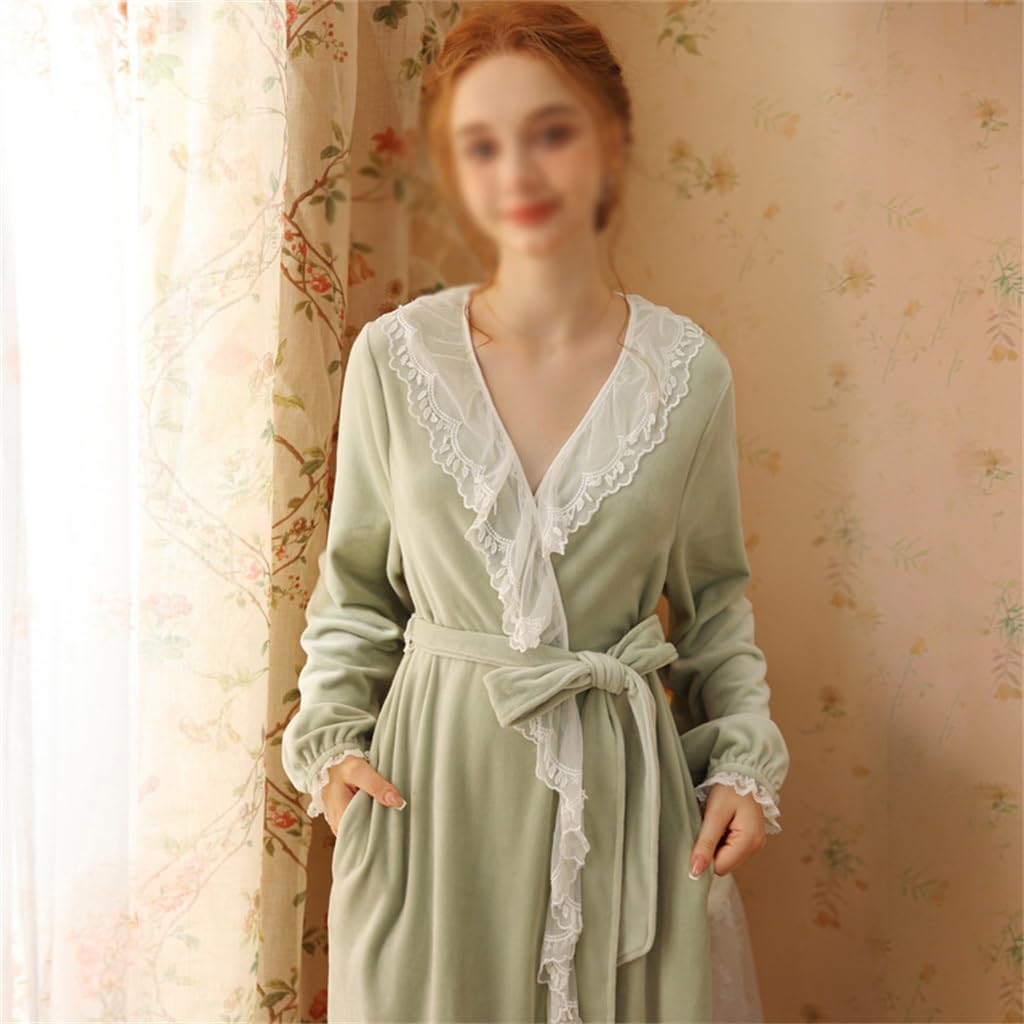 JSEIAJB Coral Velvet Retro Long Sleeved Long Flannel Pajamas Autumn And Winter Pajamas