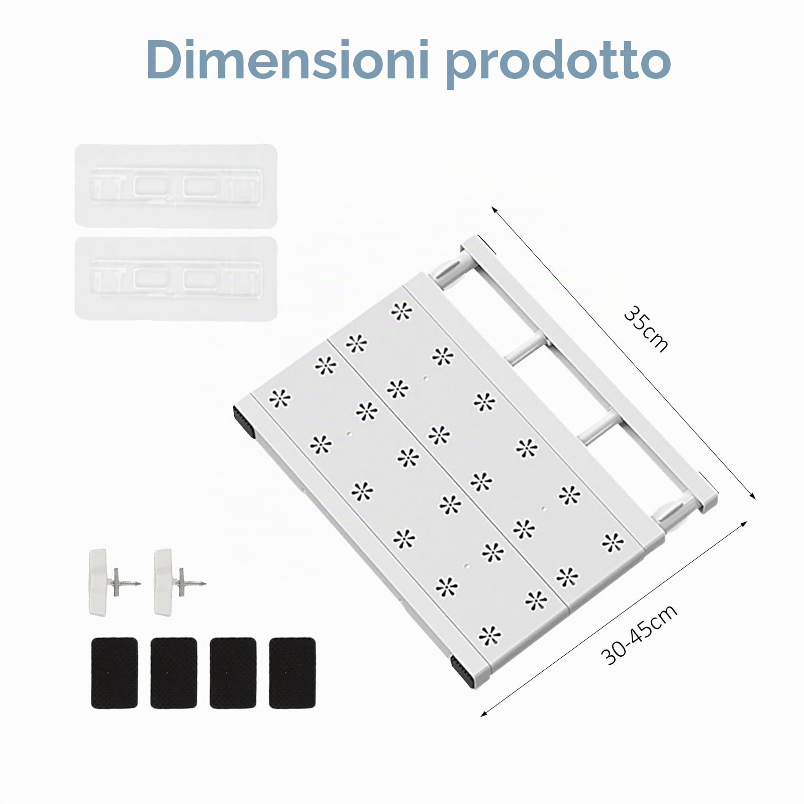 Ripiani Regolabili per Armadio, Scaffali Estensibili, Separatori a Telescochio Senza Chiodi per Guardaroba, Cucina, Bagno