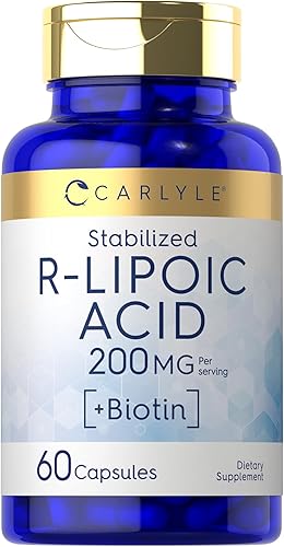 Carlyle Ácido R-lipoico 200mg | 60 cápsulas | RLA estabilizado con biotina | Sin OMG, sin gluten