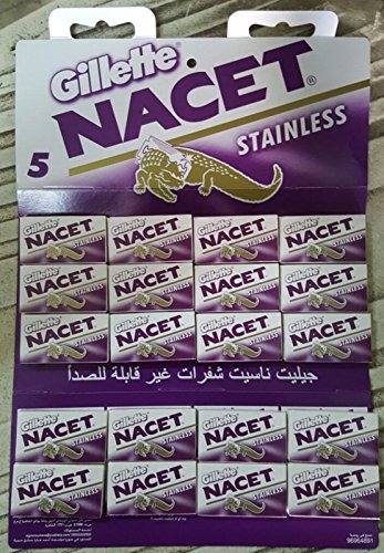 100 NACET Stainless Double Edge Razor Blades Made Russia Men's Razors