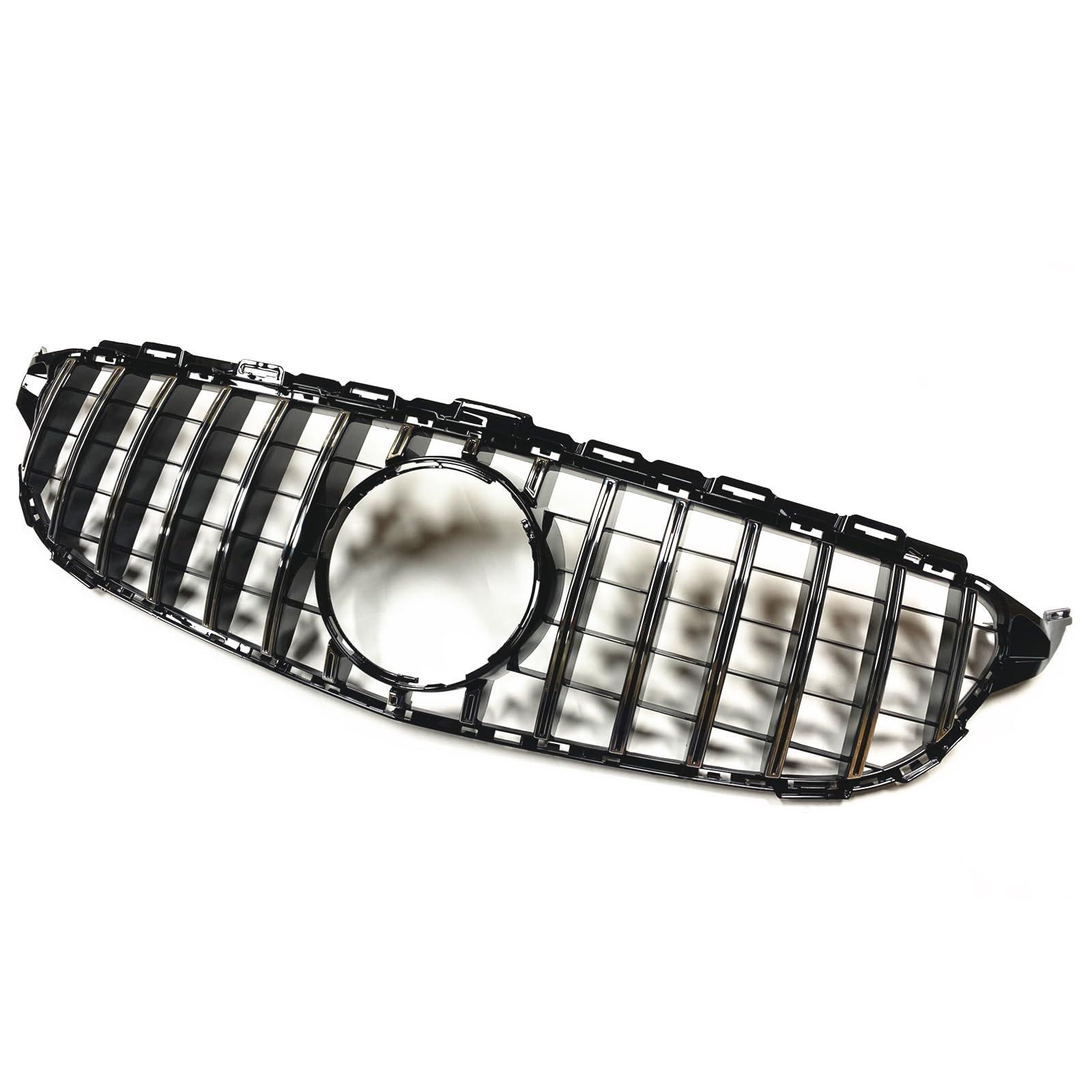 Parrilla delantera para Mercedes Benz Clase C W205 C250 C43 2014-2018 GT Plata Negro