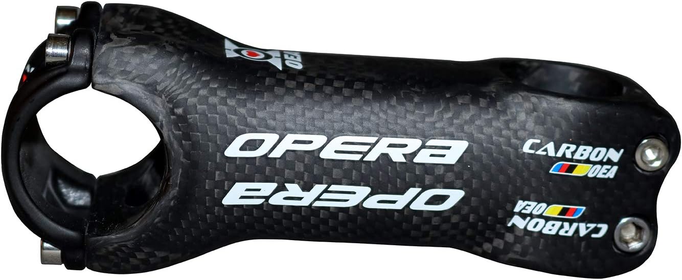 OPERA Bike Stem - Full Carbon Stems Mountain Bike Carbon Fiber Handlebar Stem 31.8×100 mm Road Bike 3 K Black Matte 6 Degrees Stems - 1 Pcs