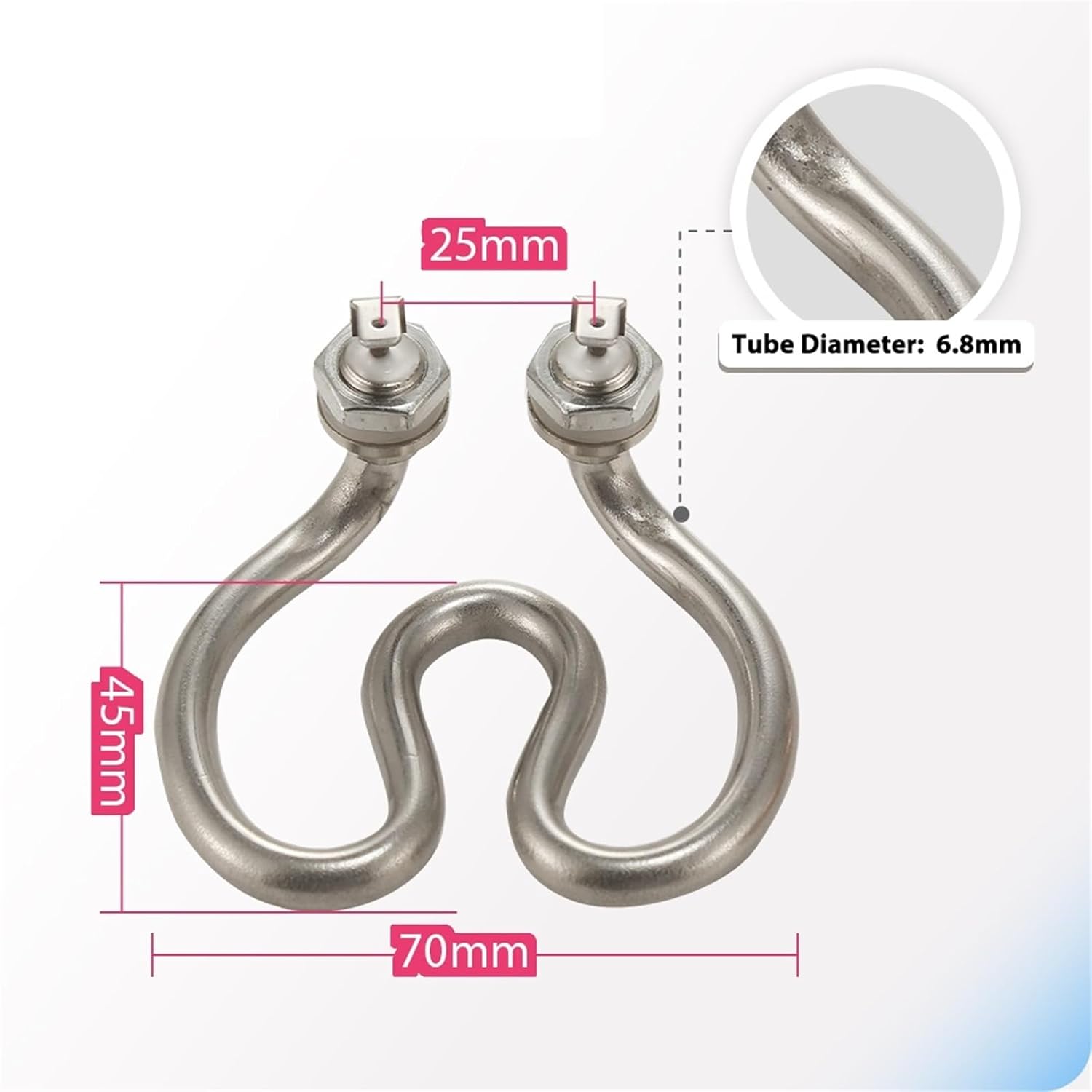 500W 220V Electric Heat Tube 2U Stainless Steel Horseshoe Shape Water Heating Elements for Quick Electric Kettle/Coffee Pot