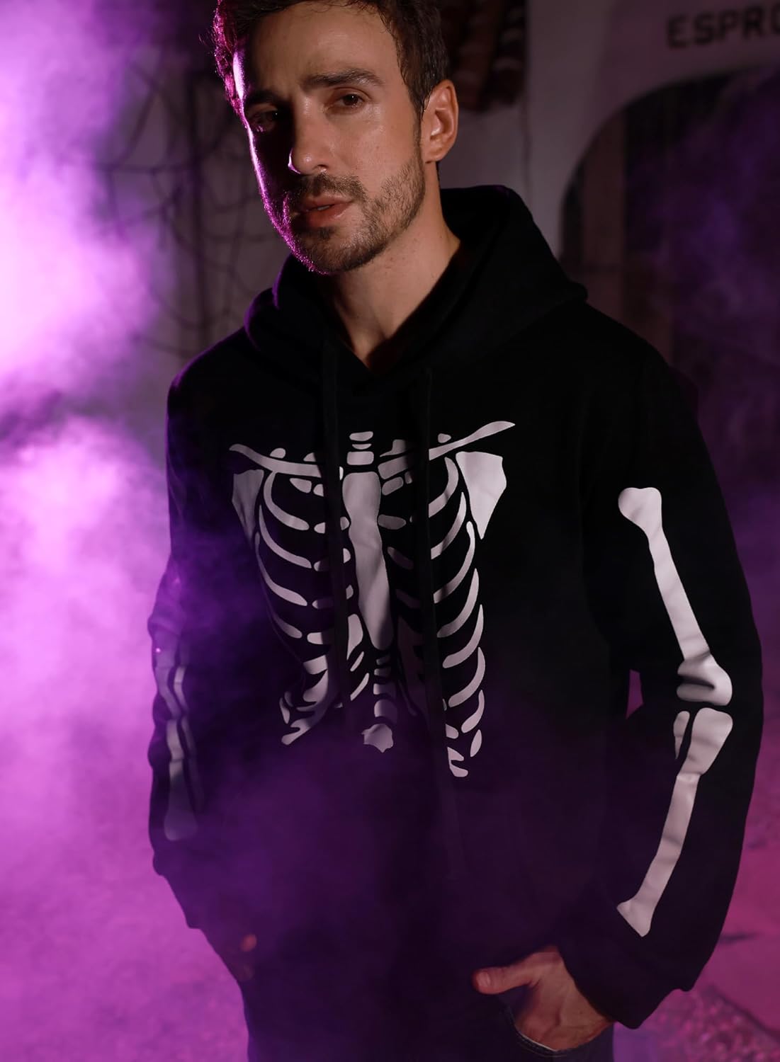 Arvilhill Mens Halloween Skeleton Hoodies Funny Sweatshirts with Pocket (S-3XL)