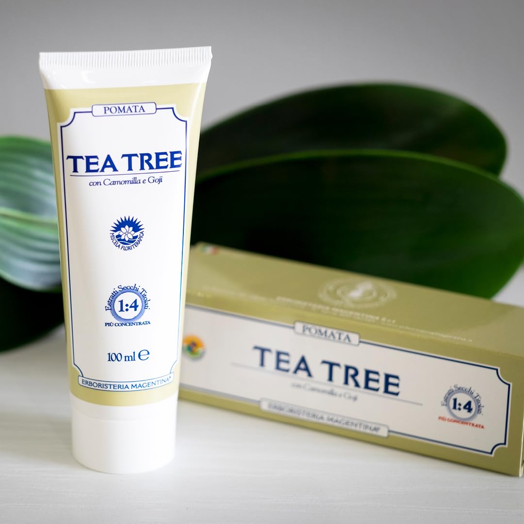 Erboristeria Magentina TEA TREE POMATA 100 ml - Pomata dai Mille Usi, Ideale in Caso di Secchezza Cutanea, Per Idratare e Proteggere le Pelli più Delicate anche in Presenza di Pruriti