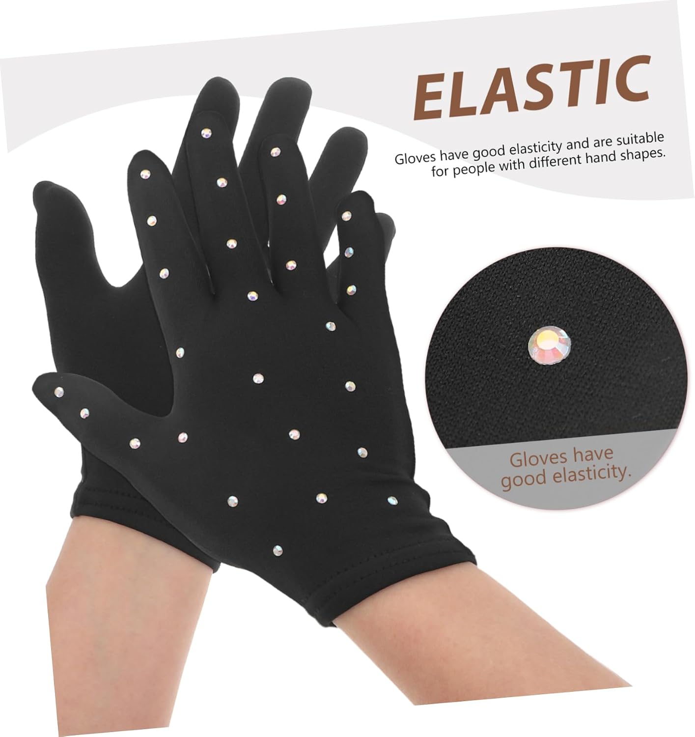 VANZACK Figure Skating Competition Gloves Women Skating Gloves Girl Dance for Party Performance Decorative Stage