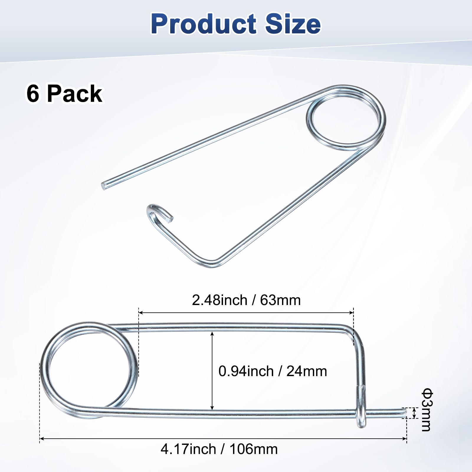 M METERXITY 6-Pack Brooch Shape Cotter Safety Pin - Image 3