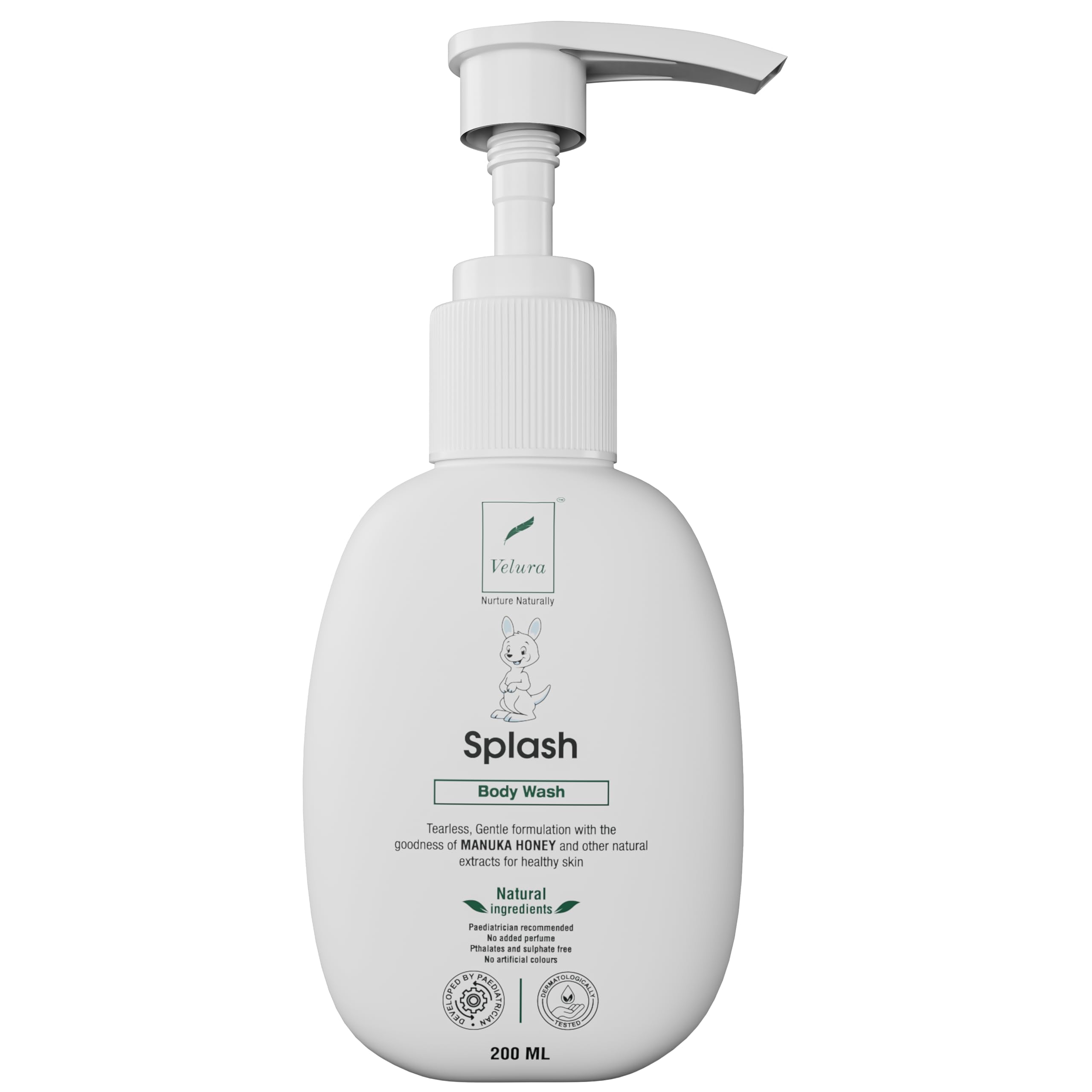 Velura Baby Body Wash 100 ML-Splash |Gentle Formula with Manuka Honey & Natural Oils | Tearless, Skin Cleanser, Nourishment & Hydration for Babies | Paediatrician formulated, FDA Approved & Dermatologically Tested