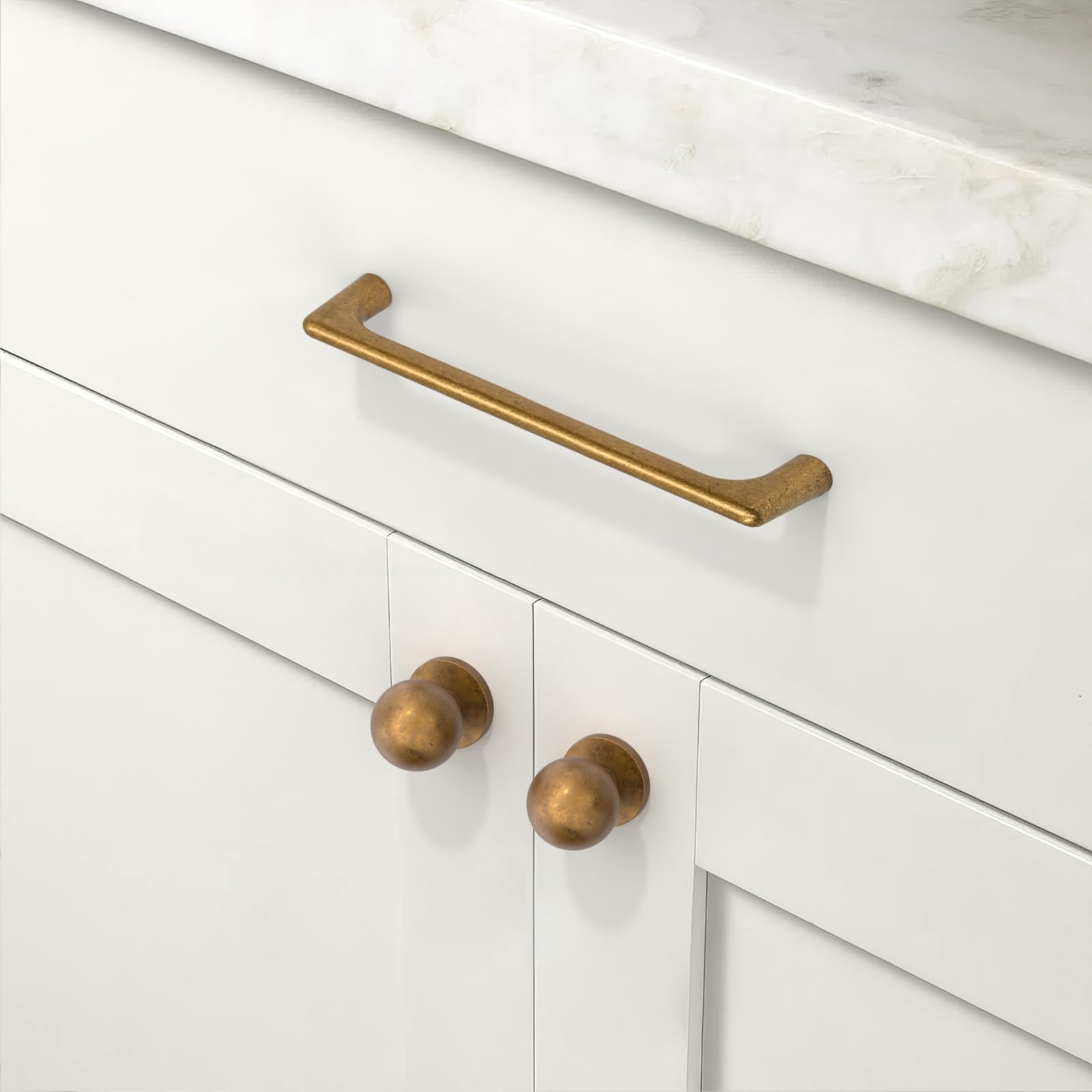 Paquete de 10 pomos de latón antiguo para gabinetes de cocina, cajones y gabinetes, herrajes para gabinetes, pomos de zinc para cajones de aparadores