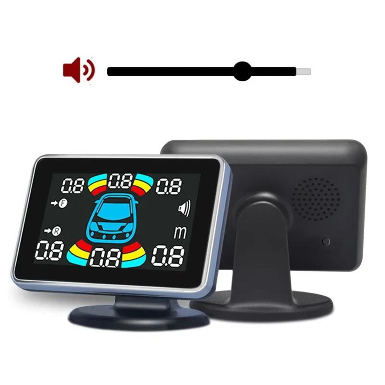 8 Capteur De Stationnement Voiture Automobile Radar De Recul Électronique Détecteur Automatique Arrière Kit D'assistance De Recul Buzzer Capteur Aide Au Stationnement(Argent)
