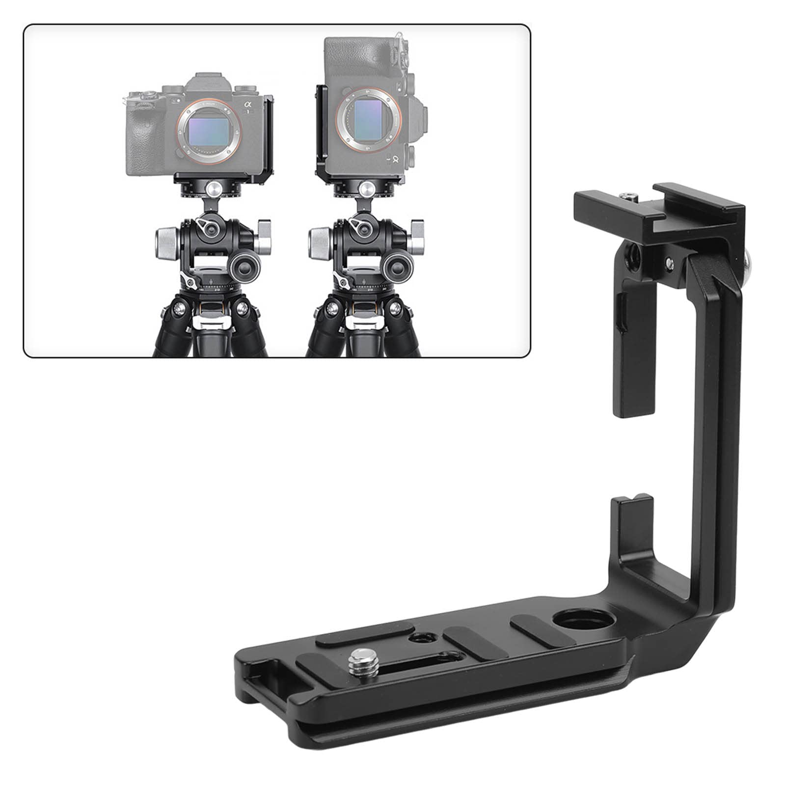 Placa en L de Liberación Rápida para Cámara, Cámara DSLR, Soporte en L de Aleación de Aluminio, Trípode de Conmutación Horizontal Vertical, Placa de Liberación Rápida, Compatible con Cámara Digital A1