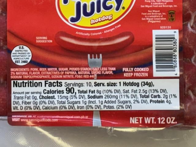 San Miguel Purefoods Tender 2-10-Pack Juicy Hotdogs 2-10-Pack Famous Filipino Brand, Standard