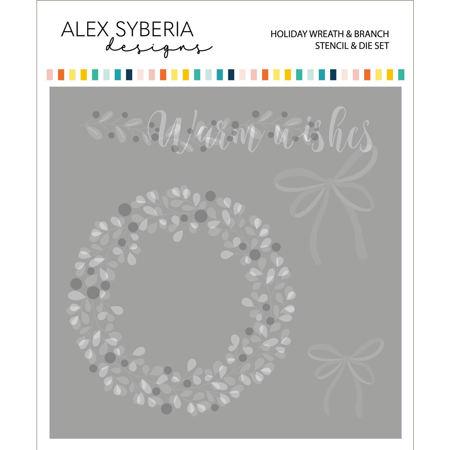 Alex Syberia Designs Multi - Holiday Wreath & Branch Stencil & Die Set