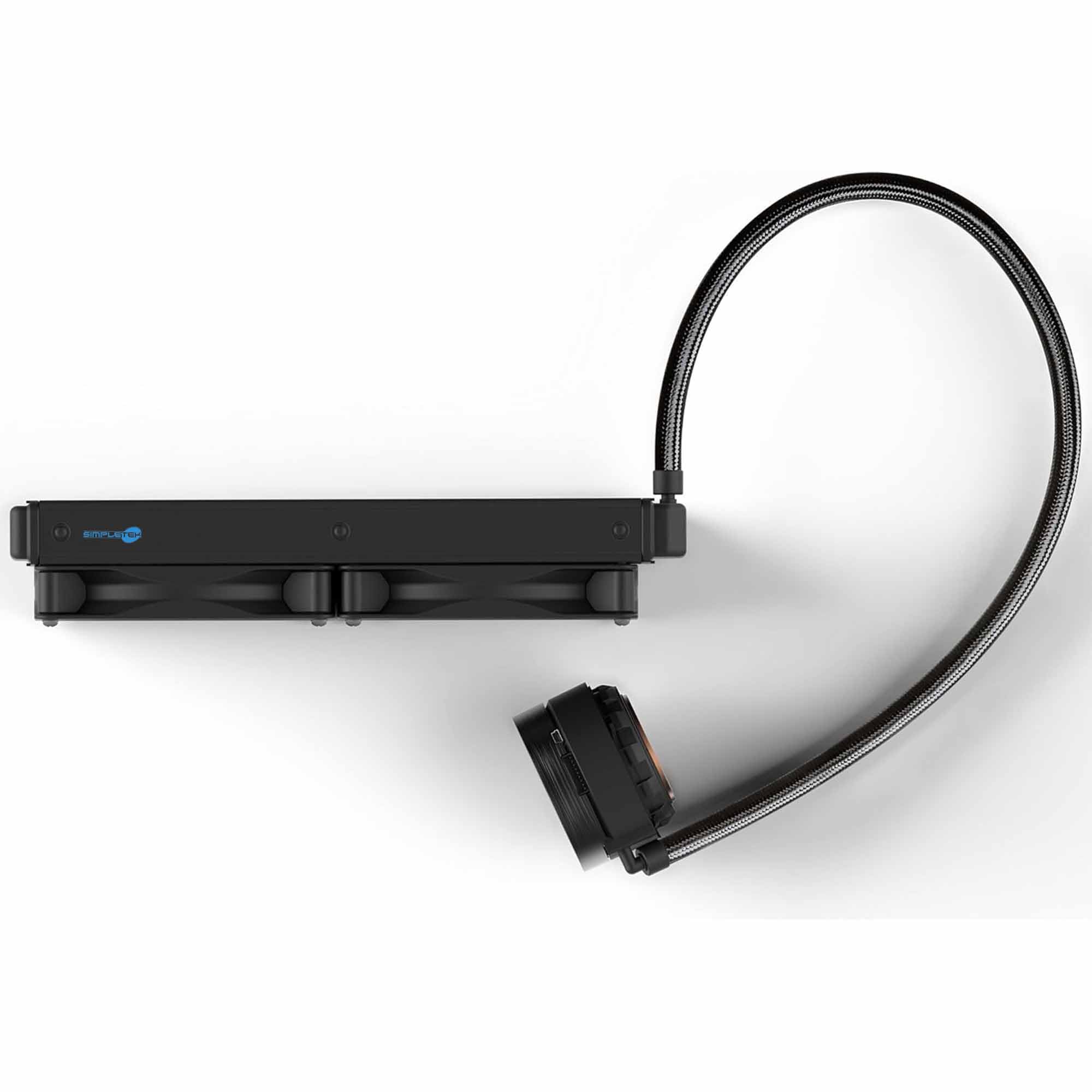 SIMPLETEK - Dissipatore RGB AIO 280mm - per AM4 AM5 (Ricondizionato) | Dissipatore liquido 280mm, RGB, PWM, 2 ventole 140mm, radiatore alluminio, pompa 2800RPM, AM4 AM5