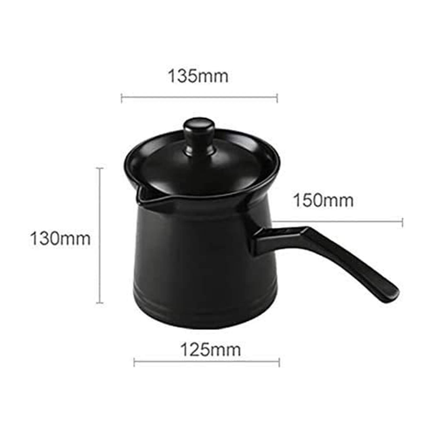 CIRONI Pentola per Latte Antiaderente, brocca per Latte in Ceramica, casseruola per caffè riscaldata per Colazione, pentola per stufato con Coperchio, casseruola da 1 litro per Alimenti per Bambini