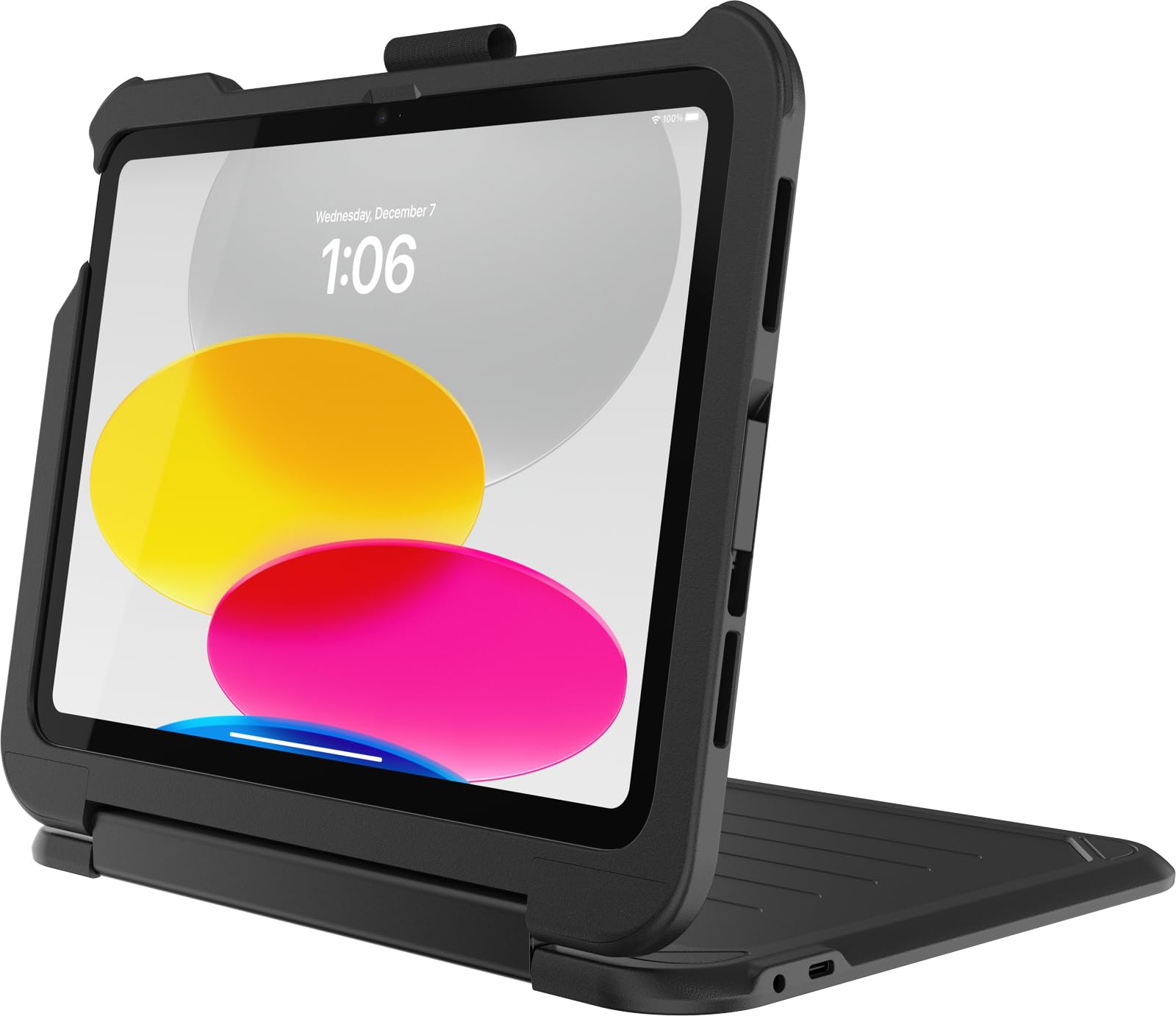 OtterBox Achiever Keyboard 360 Etui do iPad (A16) 11. / 10. Gen, Czarne | Do iPad 11" 2025, iPad 10,9" 2022, wstrząsy etui z klawiaturą Nordycki, zgodne z normą wojskową, Bez Opakowania Detalicznego