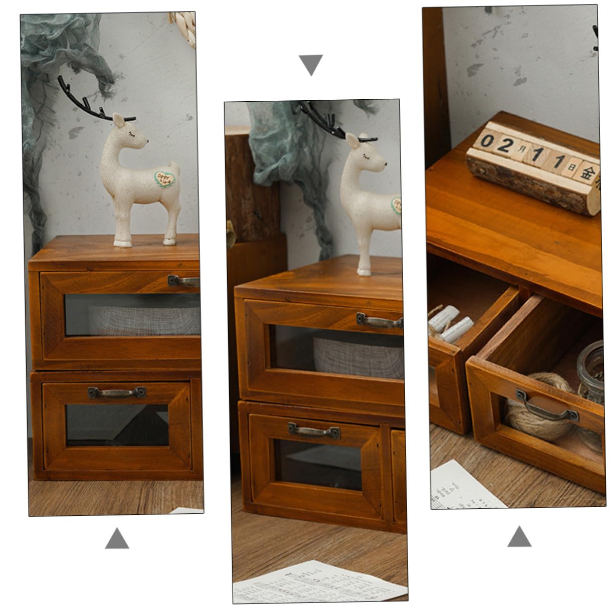 Supporto Alzata per Computer in Legno e Ferro Cassetto da Scrivania | Cassettiera da Scrivania Coffee per Monitor e Cancelleria, Organizzazione Classificata per Ufficio e Studio