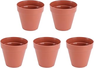 Hemoton Hoog kwaliteit 5 peças de vaso de imitação de cerâmica estilo vaso de flores de resina vaso de plástico para flores (café tamanho S)