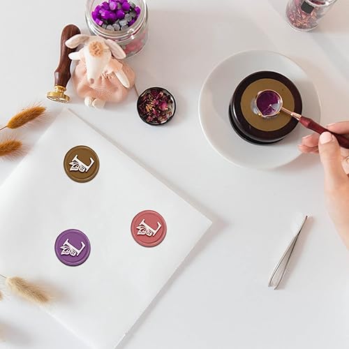 Miniatura 4 de CRASPIRE Sello de cera con letra L, sello de mariposa, 1.181 in, retro, vintage, extraíble, latón, cabeza con mango de madera, para invitaciones de