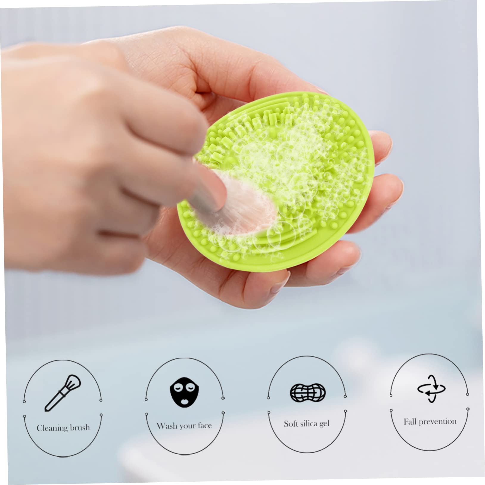 FRCOLOR 15pezzi Tappetino Per Pulizia Pennelli Make-up Silicone Accessori Per Bellezza Design Creativo e Struttura Semplice e Compatte Per Casa e Viaggio Pulizia Profonda Con Diverse