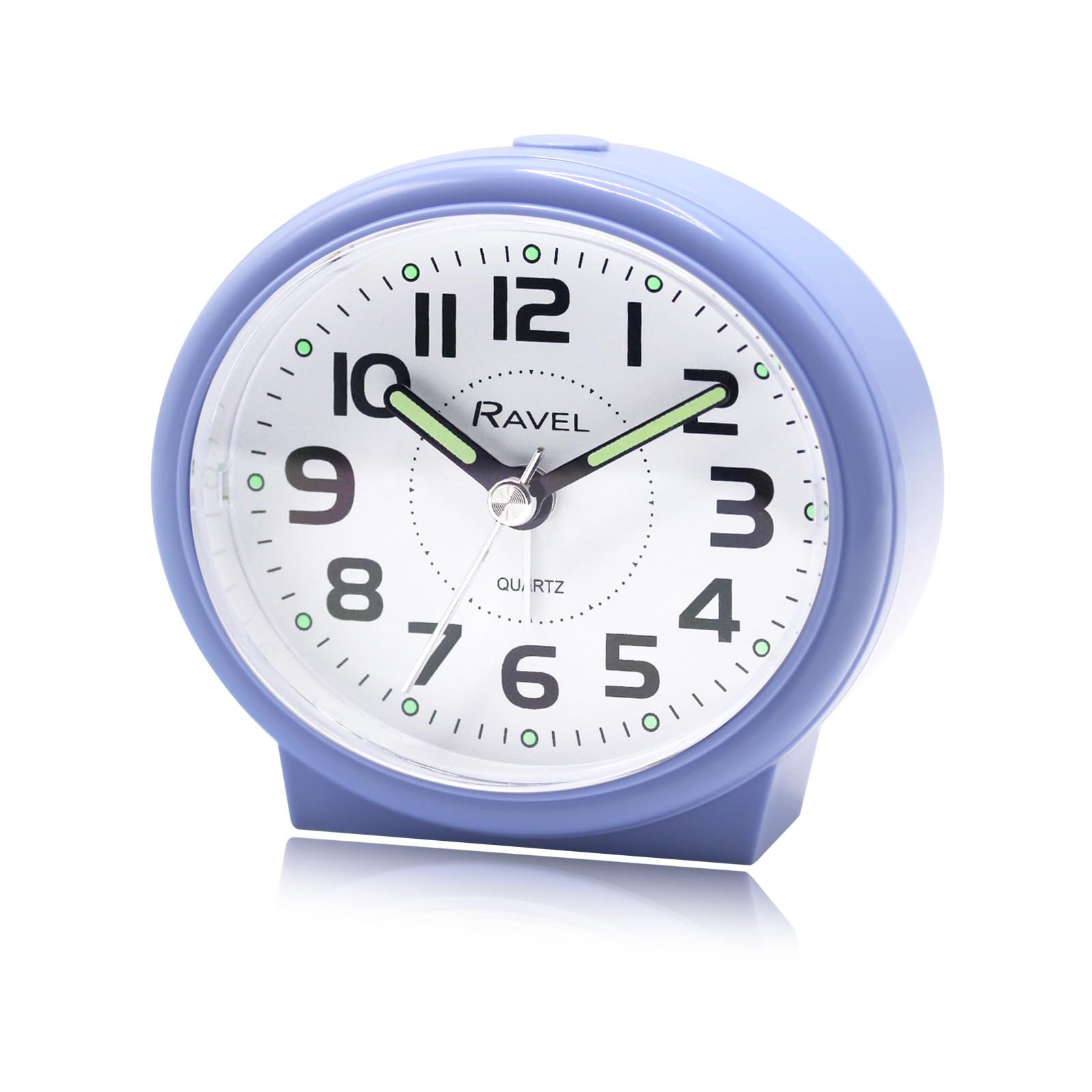 Ravel Lilac - Oval Modern Midsize Bedside Alarm Clock With Snooze And Light - Analogue Quartz - Rc046 .7