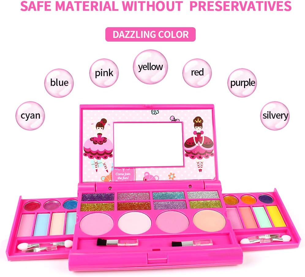 AMOSTING Real Makeup Toy For Girls Pretend Play Cosmetic Set Make Up Toys Kit Gifts for Kids : Toys & Games