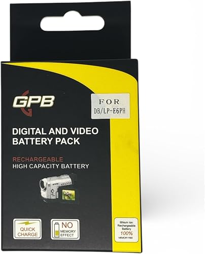 Generic Rechargeable Digital Camera Battery compatible with Canon LP-E6, LP-E6N, and LP-E6NH batteries.