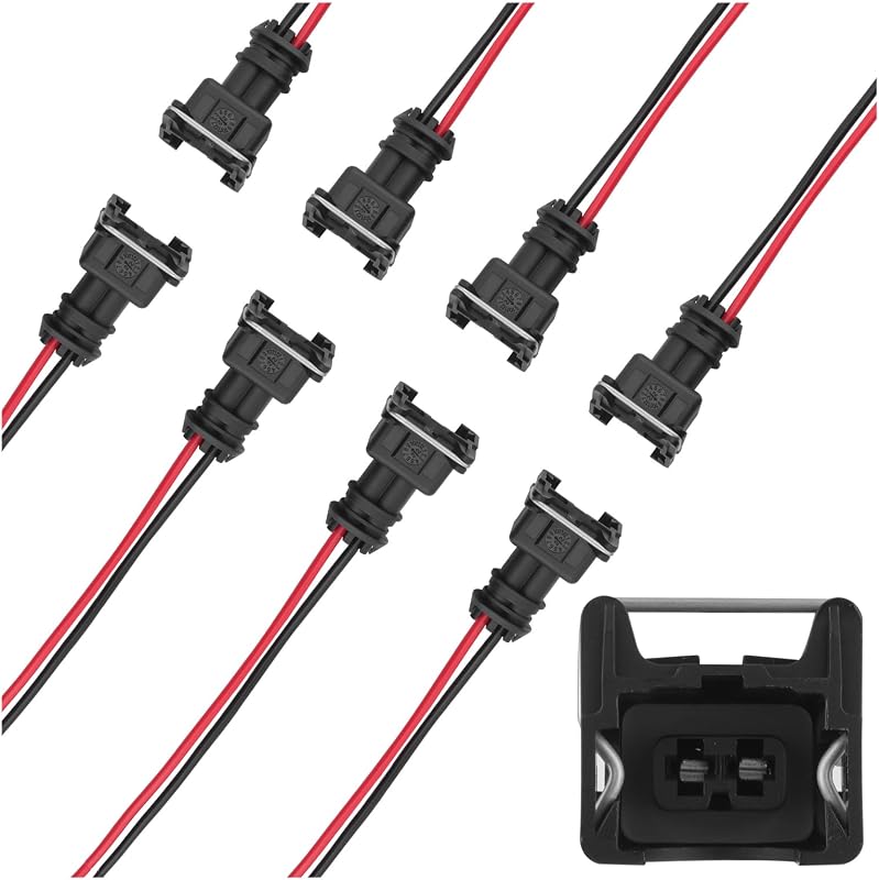 Conector para Injetor de Combustível Salior Bosch EV1 com Chicote – Kit com 8 unidades