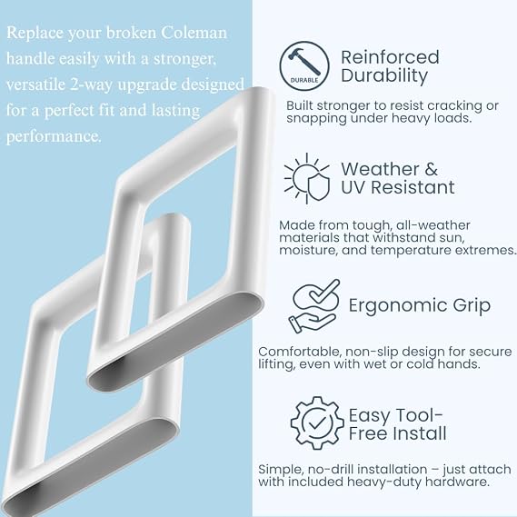 2 Cooler Handles & 1.0'' Cooler Drain Plug 2 Pack for Coleman