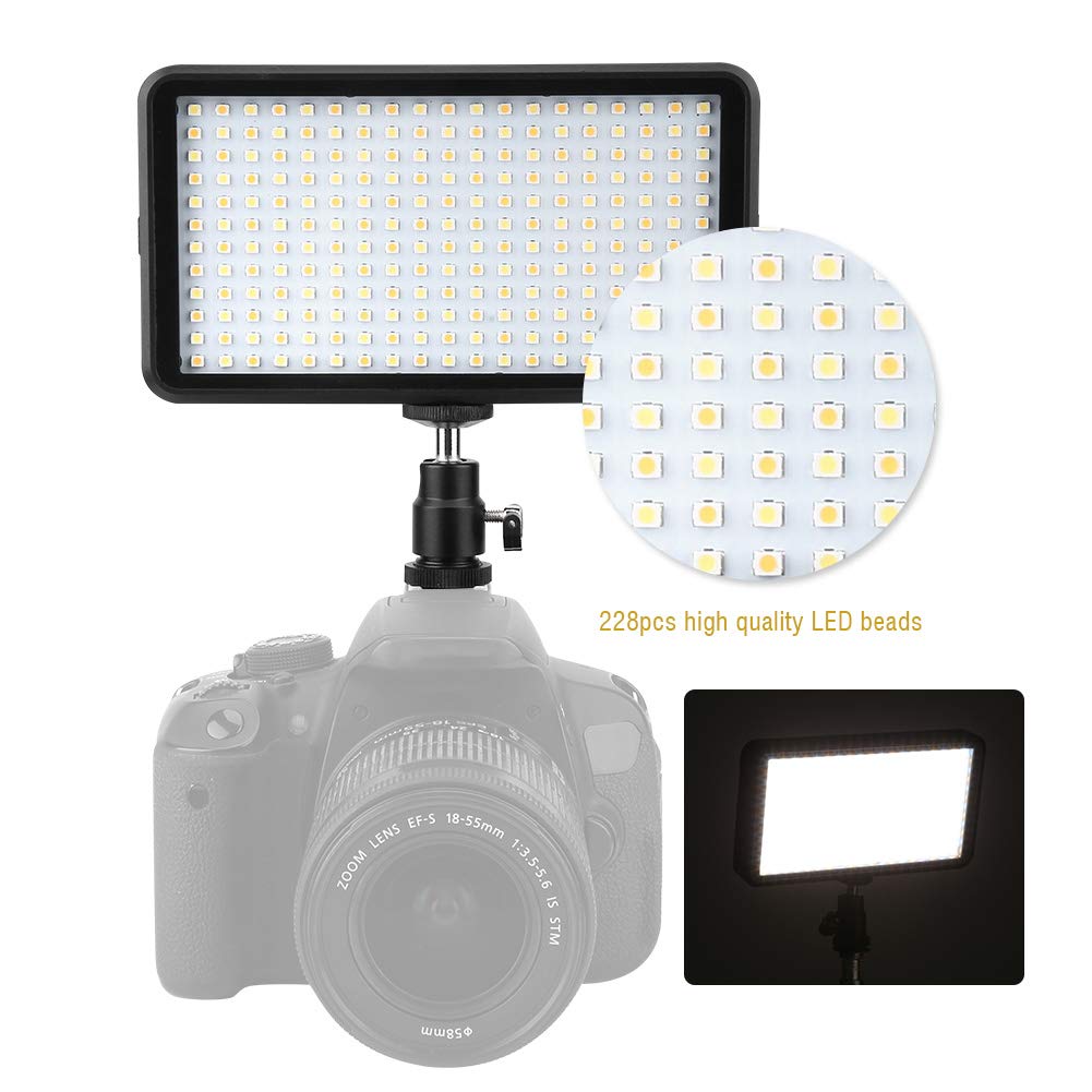 Video Light, 3200K/6000K Interview Light, 2 Color Temperatures for Outdoor Shooting