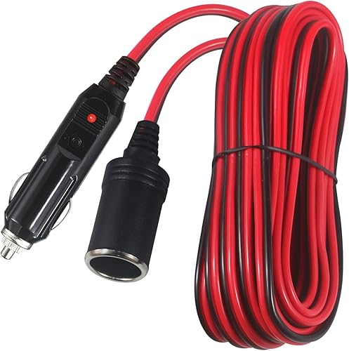 Miniatura 7 de KUNCAN Cable de extensión para encendedor de cigarrillos de 26 pies  26 pies 12 V24 V macho a enchufe hembra adaptador de enchufe 14AWG cable de