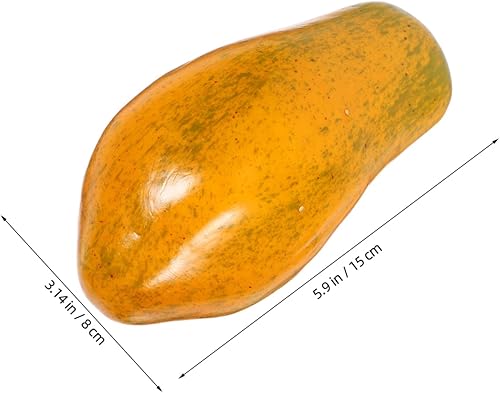 Miniatura 2 de PRETYZOOM Fruta artificial de papaya falsa modelo de papaya simulada, pegamento de poliuretano, modelo de fruta simulada para decoración de fiesta