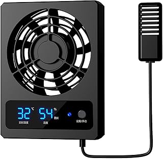 Reptilien-Ventilator | Smart Reptile Temperatur- und Luftfeuchtigkeitsmesser mit LED-Anzeige - Effizienter Kühlventilator, langlebiger Ventilator für Schlangen, Regenwald-Terrarium, Vivarium