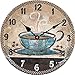 Fueiscy 10 Inch Non-Ticking Wall Clock,Coffee Delicious Theme,Vintage Home Decor for Living Room/Kitchen/Bedroom