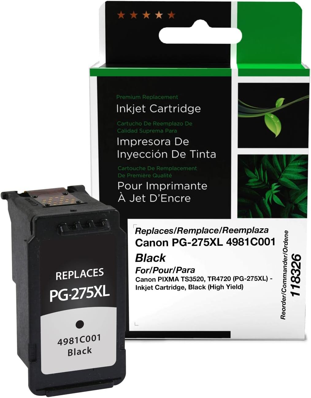 Clover Remanufactured High Yield Ink Cartridge Replacement for Canon PG-275XL (4981C001) | Black