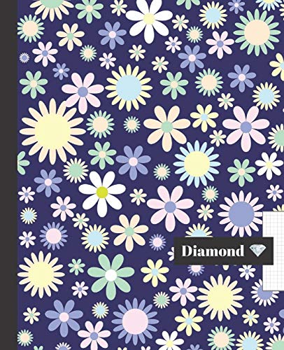 CUADERNO ESCOLAR: Bonito cuaderno de hoja cuadriculada DIAMOND | Tamaño especial para...