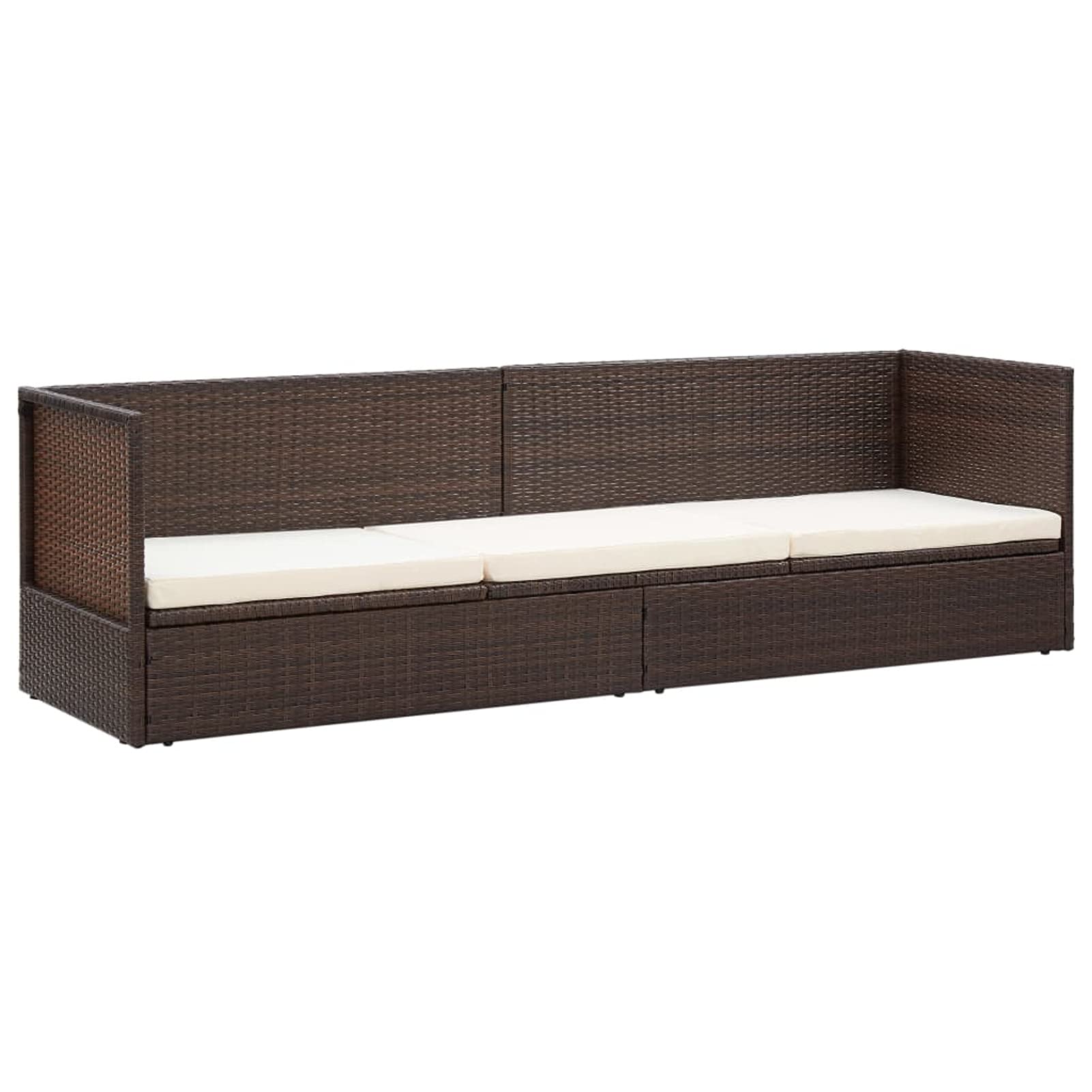 Homgoday Decor szafka ogrodowa z poduszkami z polirattanu brązowe, leżaki, rozkładana sofa, leżaki ogrodowe, leżak basenowy, do basenu, balkonu, mebli