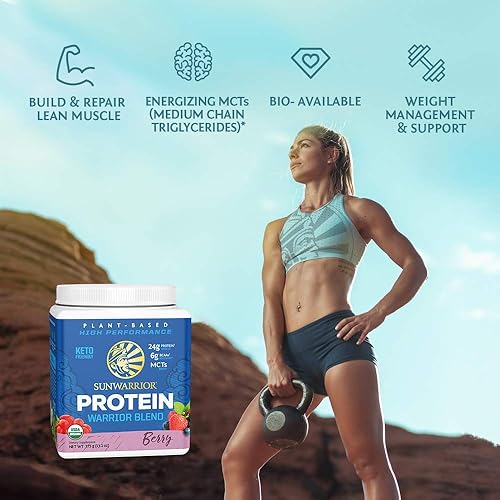 Miniatura 11 de Sunwarrior - Proteína vegana en polvo con BCAA, semillas de cáñamo, libre de gluten, sin OGM, lácteos, soja, azúcar, baja en carbohidratos, sabor