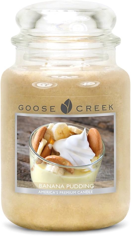 Goose Creek Scented Candles, Banana Pudding Essential Jar Candle, Top Quality, Great Fragrance, 24 oz