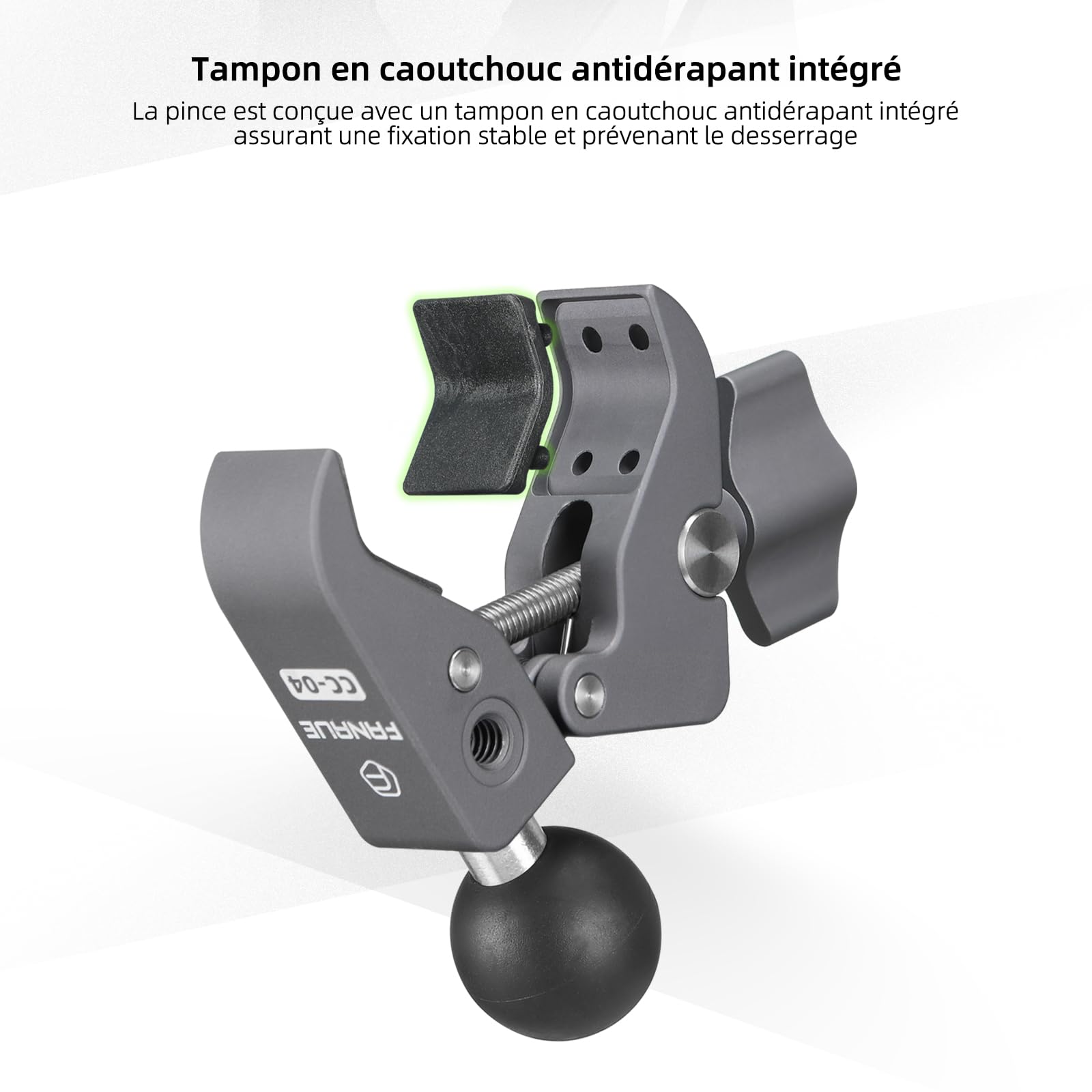 FANAUE Support de téléphone pour Moto avec Base de Montage à rotule d'un Pouce Compatible avec RAM Mounts, Une Plage de Serrage de 13 à 52 mm, adapté aux guidons de Motos et de vélos