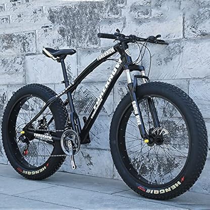 20/24/26 x 4,0 Zoll Dickes Rad-Mountainbike, Fat Tire Mountain Trail Bike für Erwachsene, 7/21/24/27/30-Gang-Fahrrad, Rahmen aus Kohlenstoffstahl, Doppelfederung