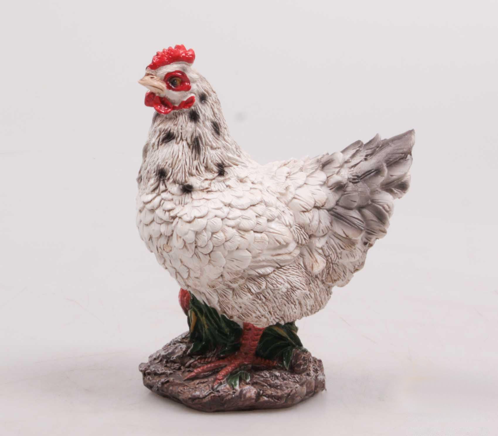 Statua da giardino Pollo bianco 14 x 8 x 17 cm