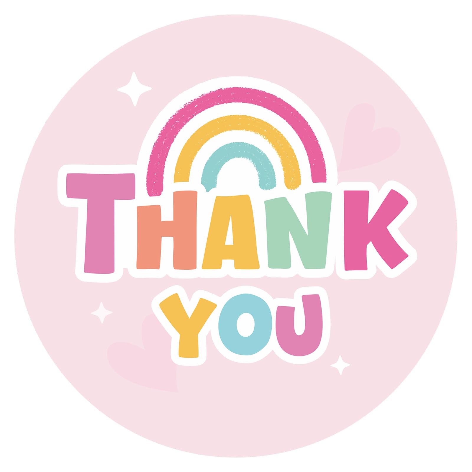 Anwyll Rainbow Thank You Stickers - Pink Thank You Stickers for Small Business 480Pcs 1.5In Thank You Sticker for Packaging Self Adhesive Thank You