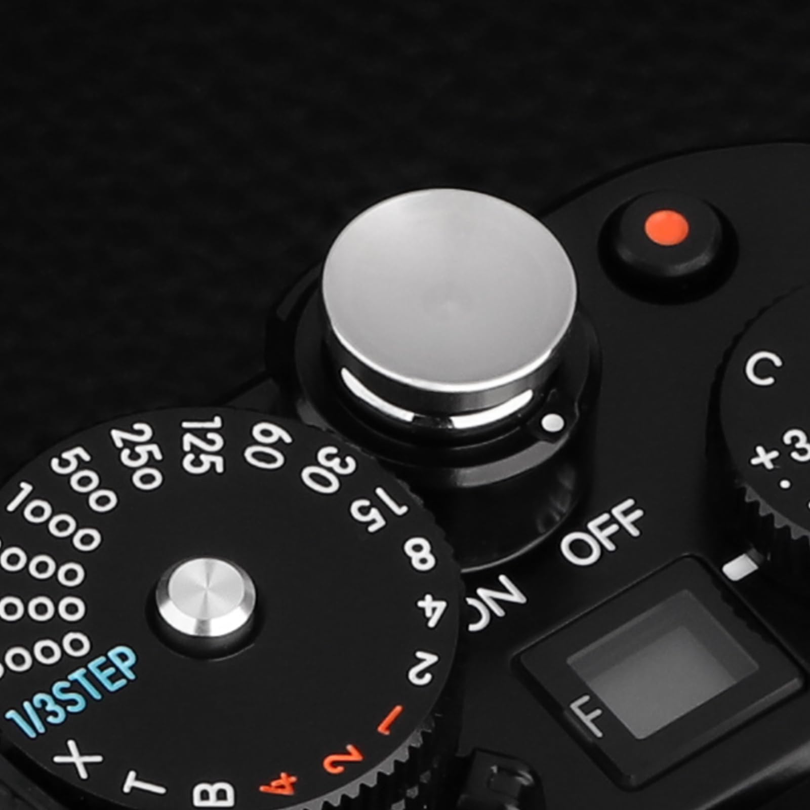 Haoge Pulsante dell'otturatore in metallo per Fujifilm XT5 X100VI XT50 GFX100RF xe5 X-Pro3 Nikon ZF zf DF e Leica Q3 43 M10 M-11 Superficie concava Argento, Nuova Versione: Diametro 12mm