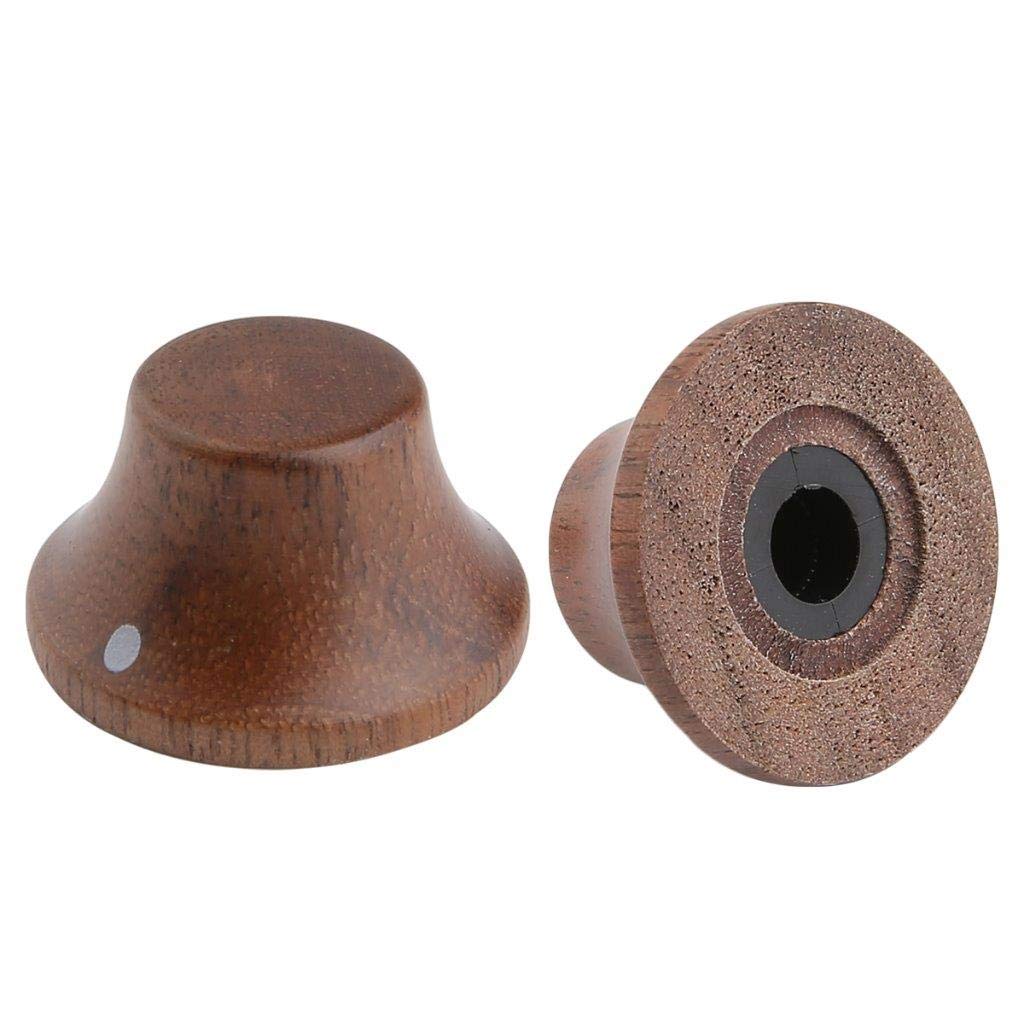 Dopro 4pcs Wood Knobs LP Strat Style Bell Knobs Wood Control Knobs Guitar Bass Top Hat Knobs with Indicator Walnut Wood Knobs - Image 4