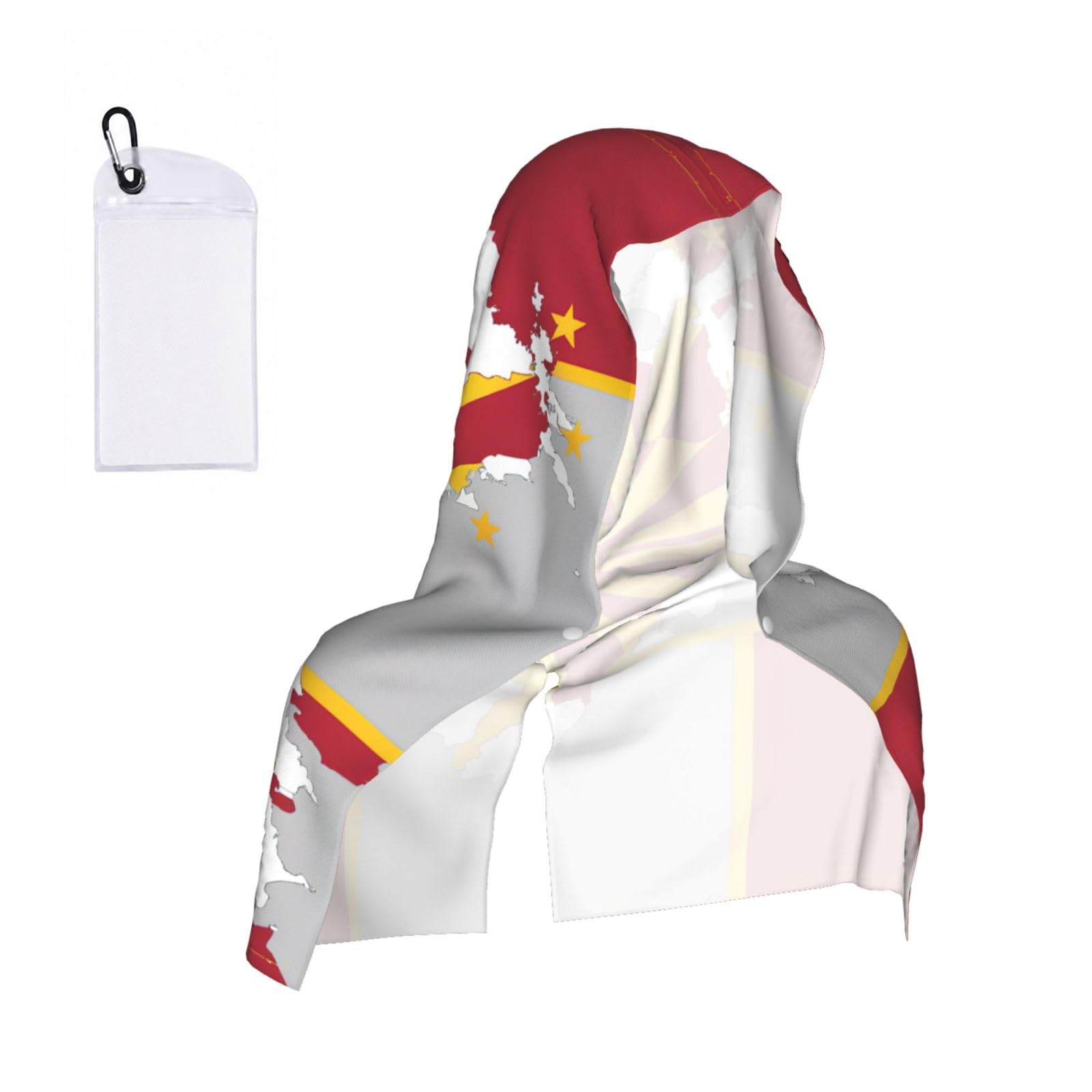 DUWAA Northern Macedonia Flag Map02 Print Reusable Hoodie Cooling Neck Wrap, Hot Weather Outdoor Sports Workout Head Towel For Stay Chill