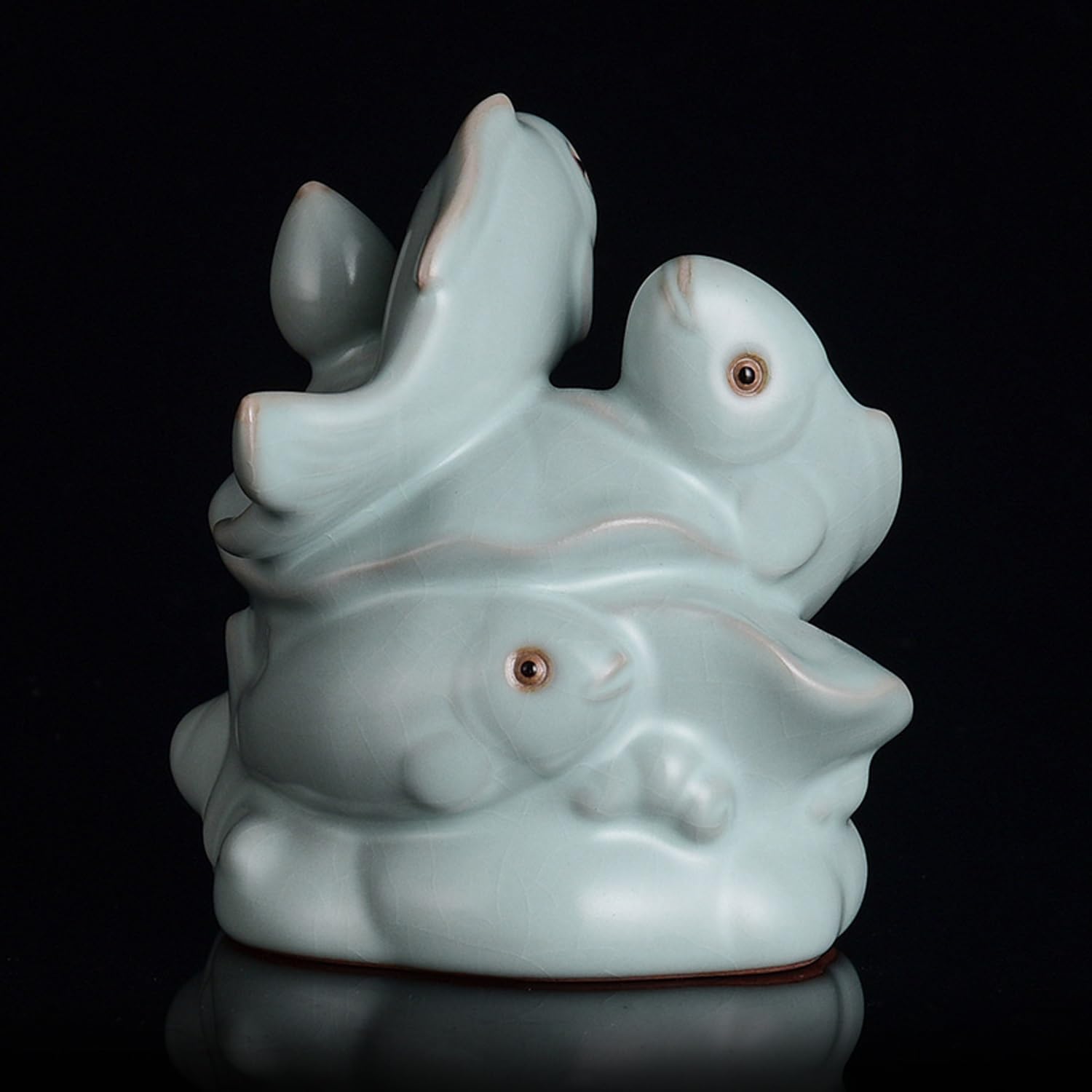 figurki zwierzątek， Figurka ryby lotosu, herbaciarnia, biurko, ceramiczna ozdoba, zestaw do herbaty, akcesoria do rękodzieła, dekoracja stołu w herbaciarni, prezenty