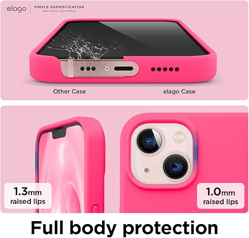 Miniatura 5 de elago Compatible con iPhone 13, funda de silicona líquida, funda protectora de cámara de cuerpo completo, a prueba de golpes, funda delgada para